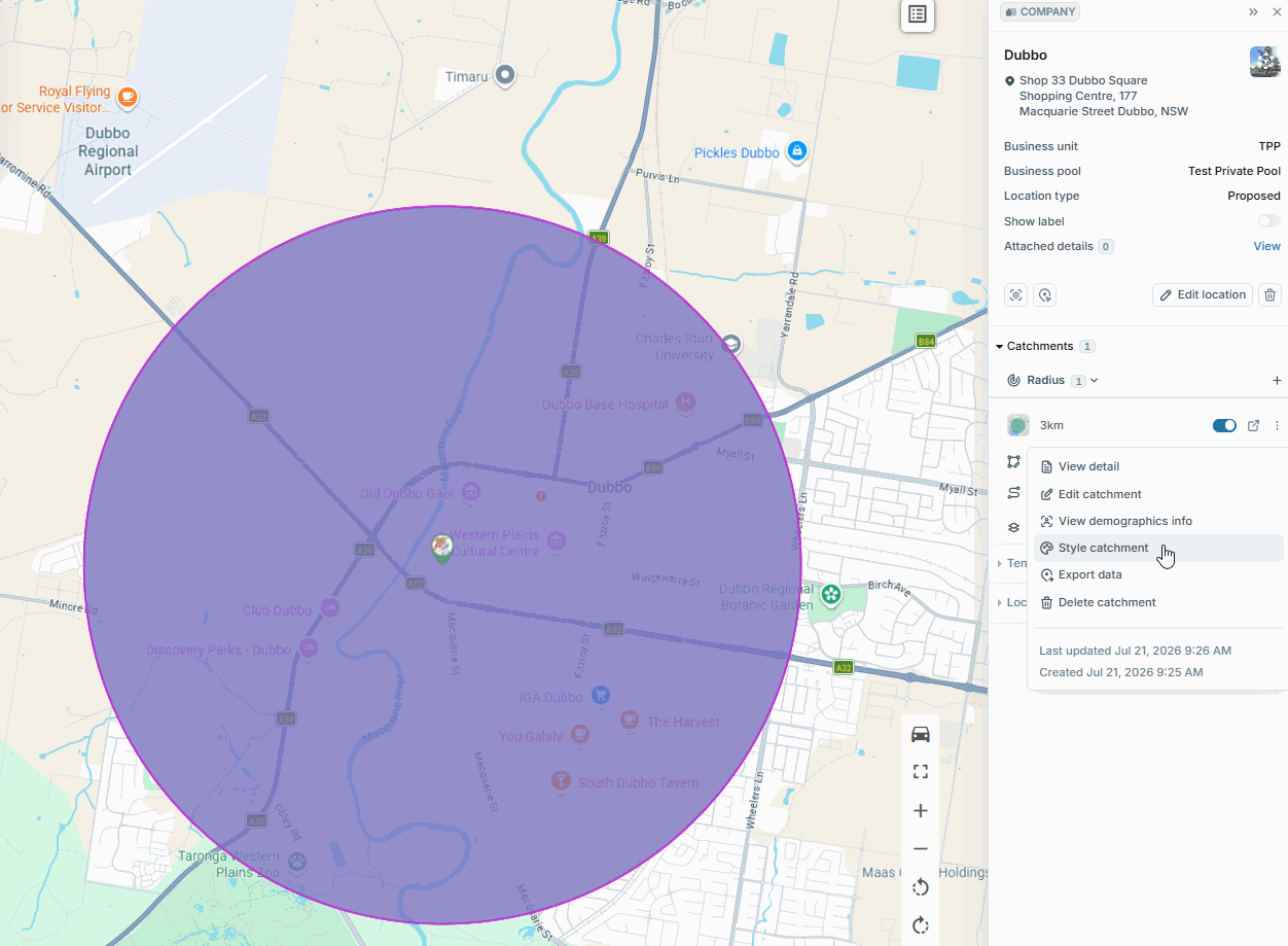 Catchment Styles